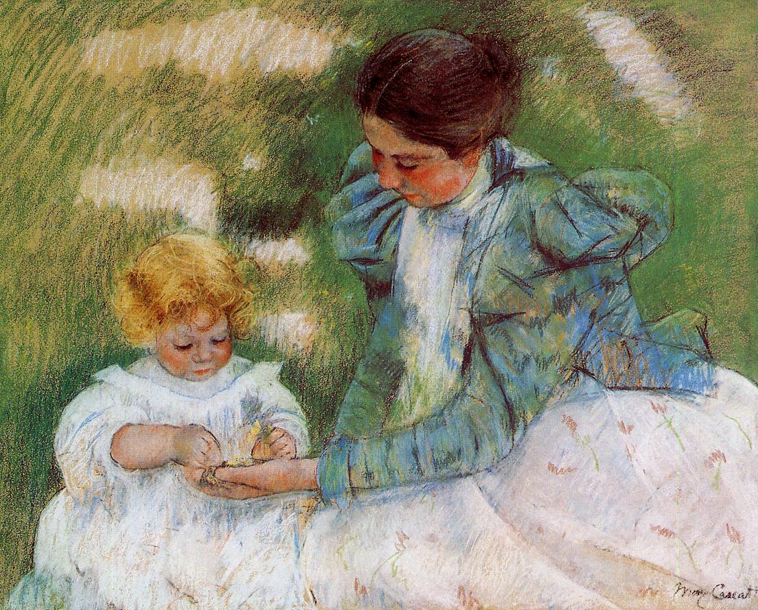 Mother Playing with Her Child - Mary Cassatt Painting on Canvas